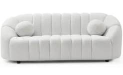 Canapé 3 places design Sidonie Tissu bouclette Blanc