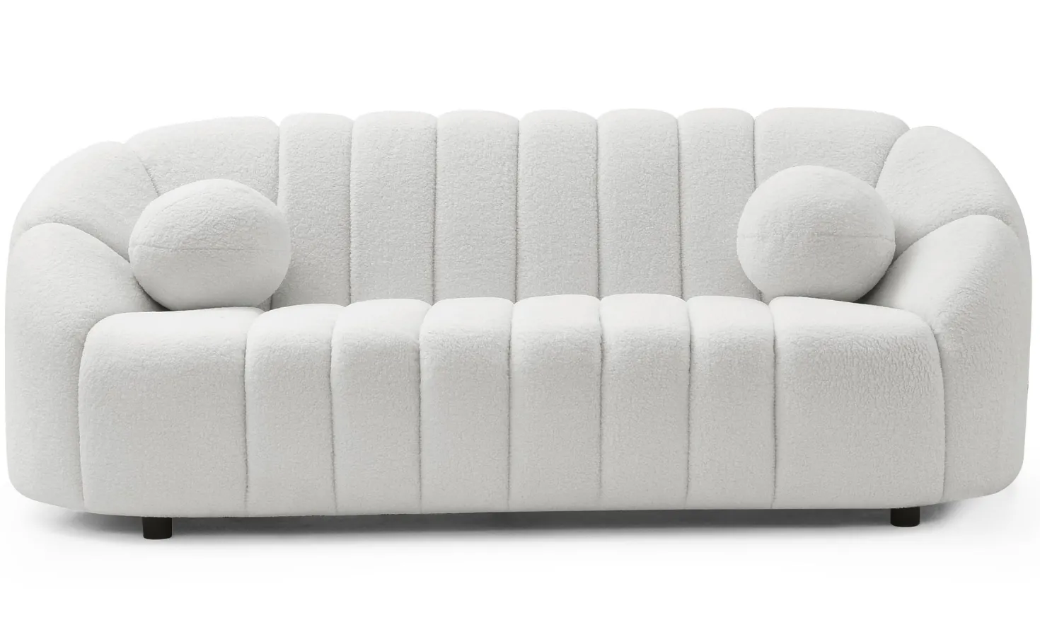 Canapé 3 places design Sidonie Tissu bouclette Blanc