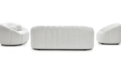 Canapé 3 places design Sidonie Tissu bouclette Blanc