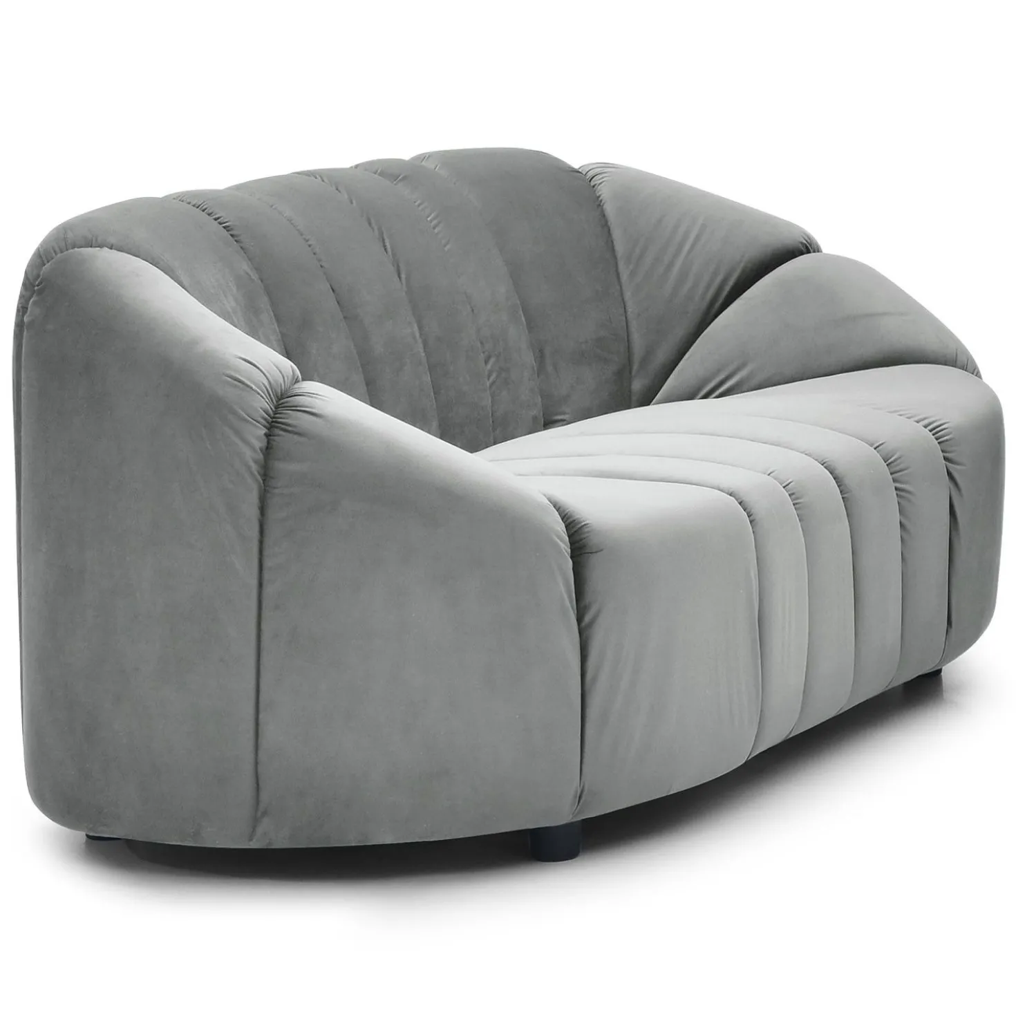 Canapé 2 places design Sidonie Velours Gris
