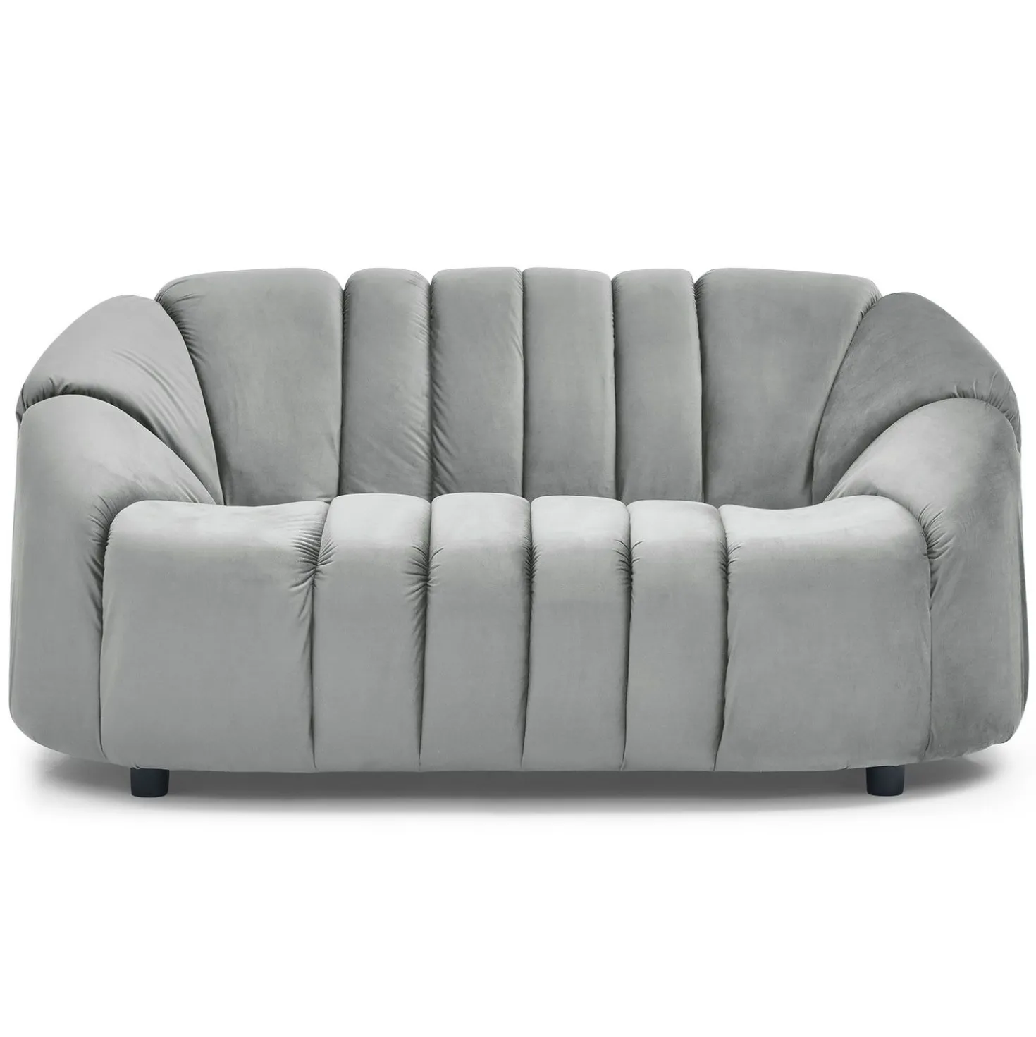 Canapé 2 places design Sidonie Velours Gris