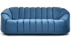 Canapé 3 places design Sidonie Velours Bleu