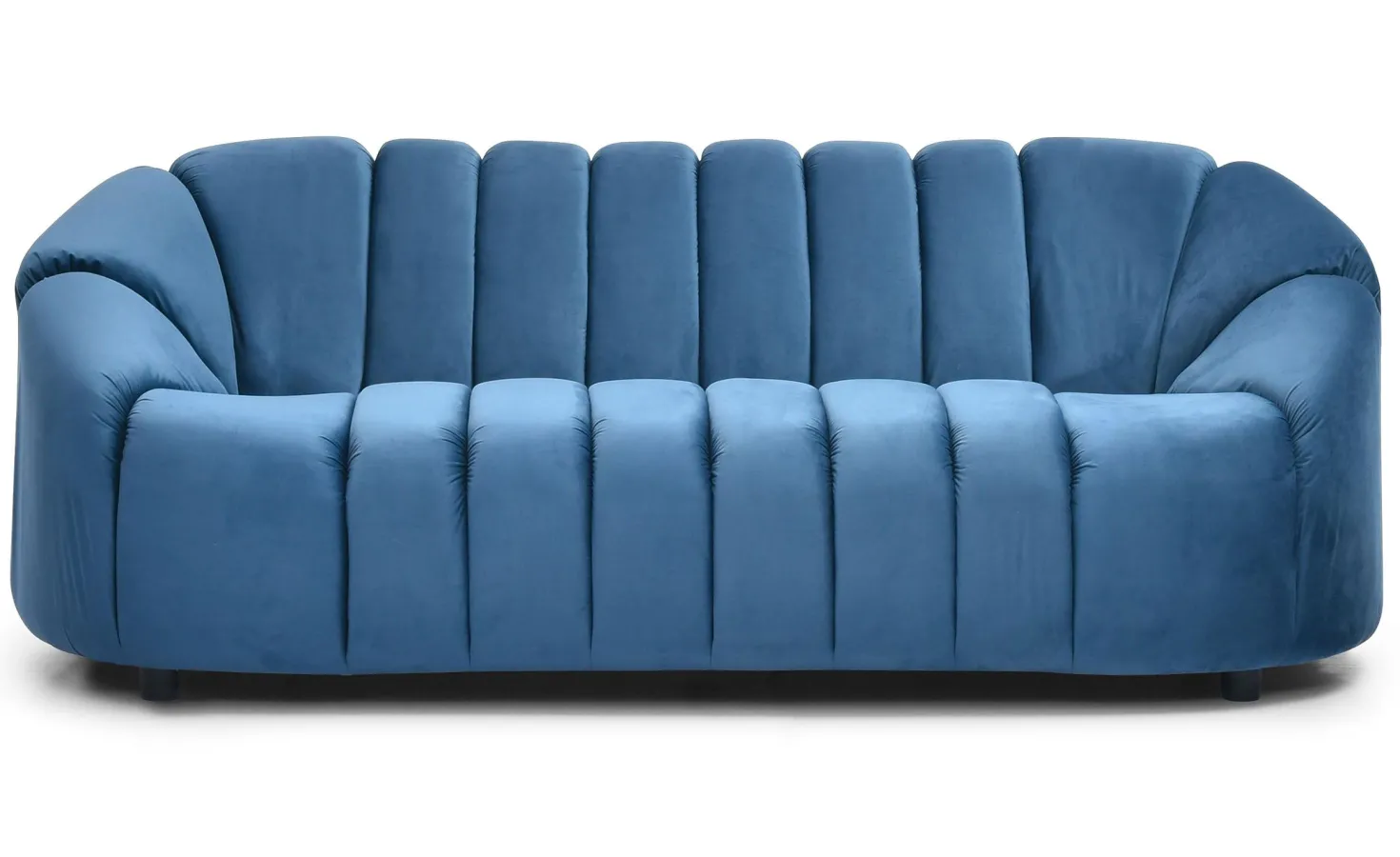 Canapé 3 places design Sidonie Velours Bleu