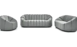 Canapé 3 places design Sidonie Velours Gris