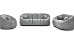 Canapé 3 places design Sidonie Velours Gris