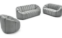 Canapé 3 places design Sidonie Velours Gris