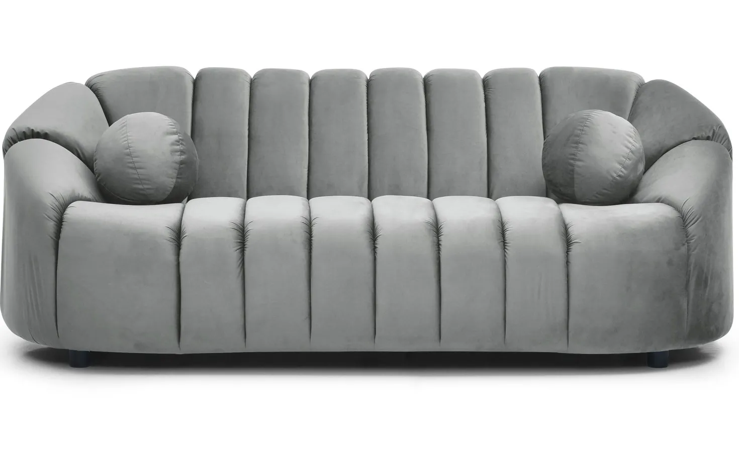 Canapé 3 places design Sidonie Velours Gris