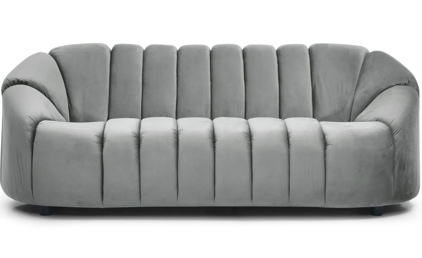 Canapé 3 places design Sidonie Velours Gris