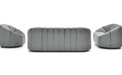 Canapé 3 places design Sidonie Velours Gris