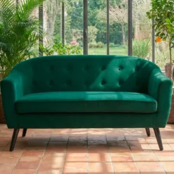 Canapé 3 places scandinave Savoy Velours Vert