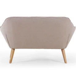Canapé 2 places Scandinave Zentao Tissu Beige