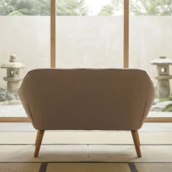 Canapé 2 places Scandinave Zentao Tissu Beige