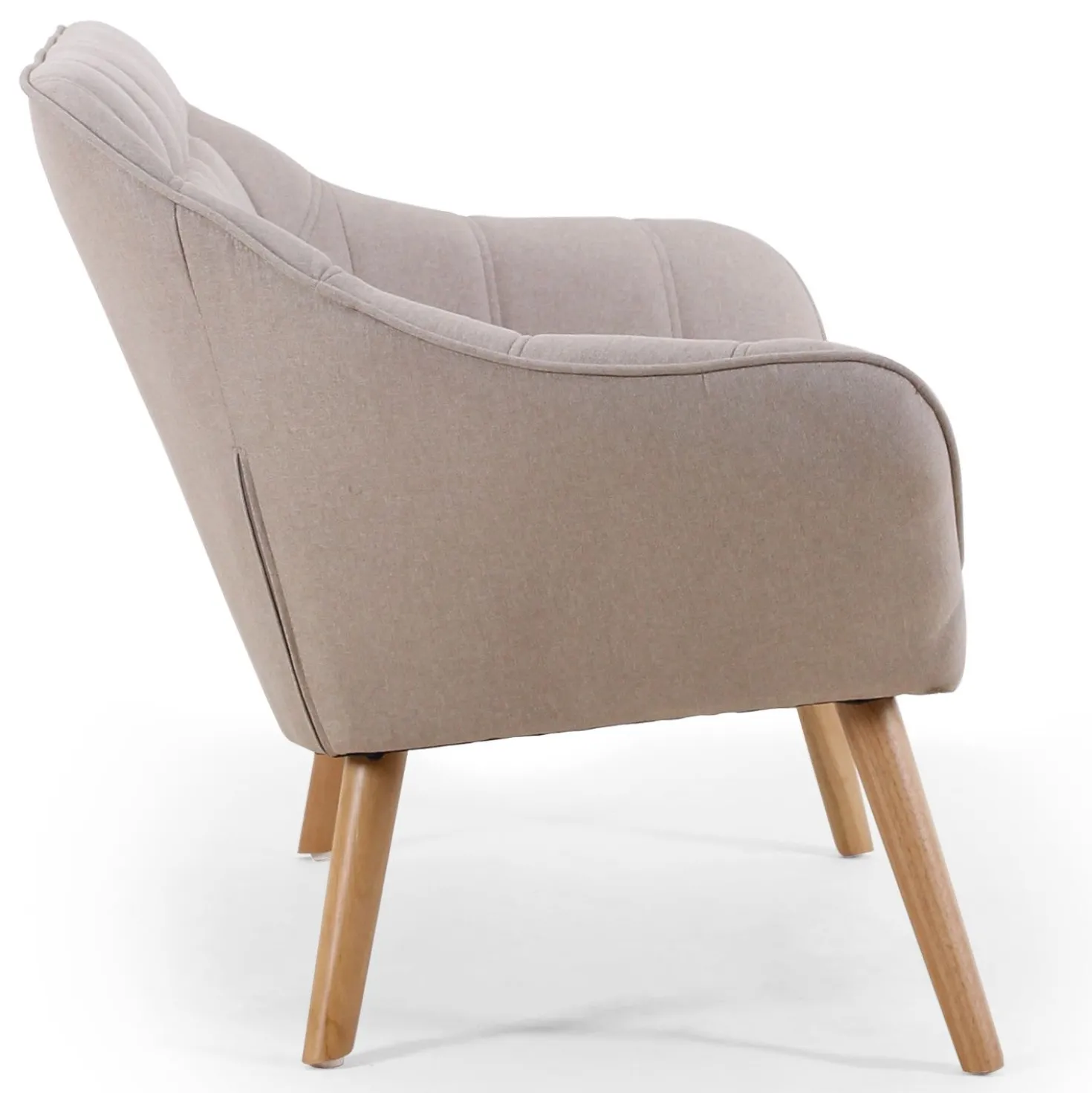 Canapé 2 places Scandinave Zentao Tissu Beige