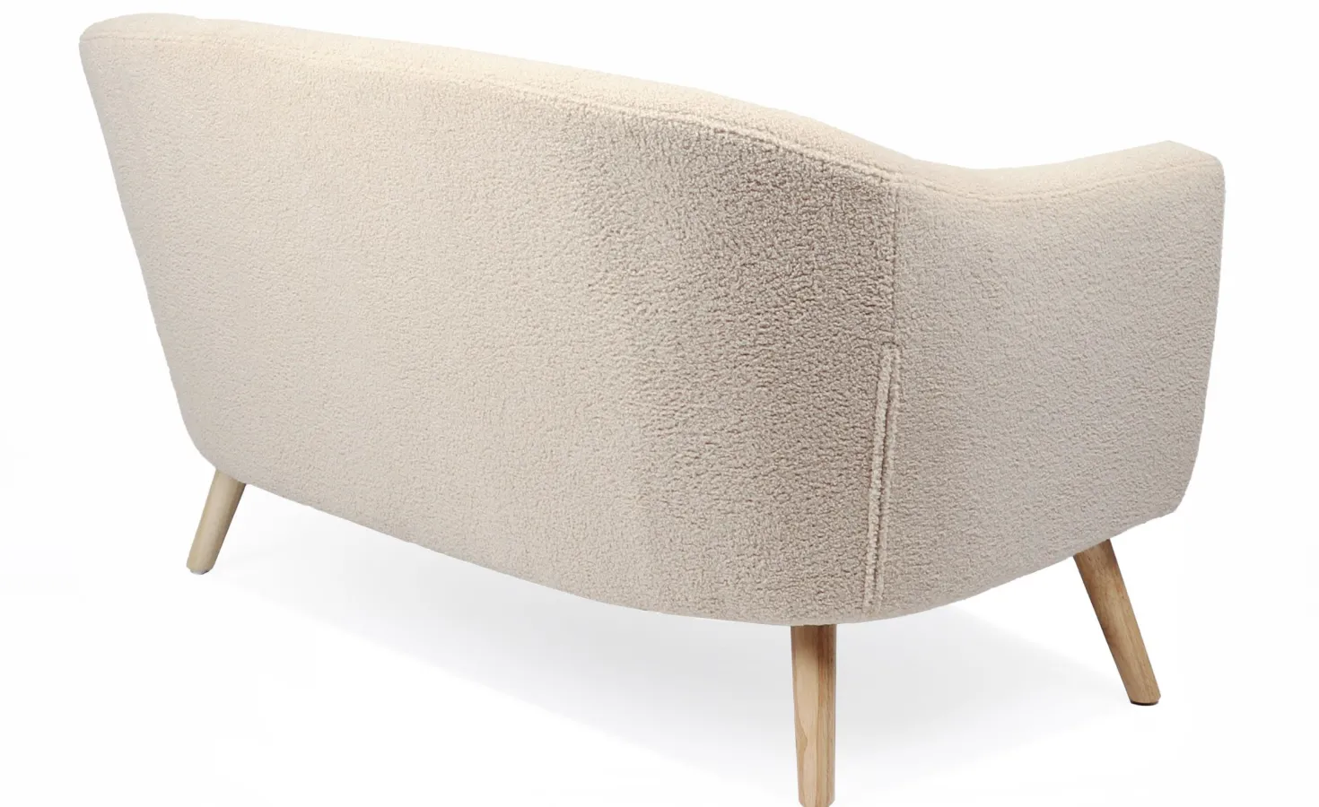 Canapé 2 places style scandinave Savoy Tissu Bouclette Beige