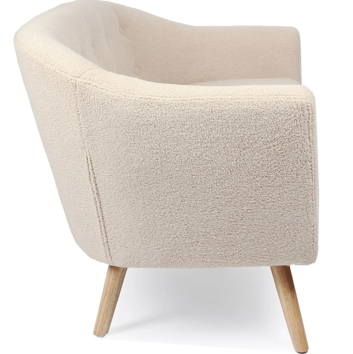 Canapé 2 places style scandinave Savoy Tissu Bouclette Beige