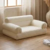 Canapé pour chien et chat Titou 50x80 Tissu Bouclette Crème