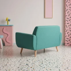 Canapé scandinave 2 places Danube Tissu Bleu-Vert