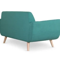 Canapé scandinave 2 places Danube Tissu Bleu-Vert