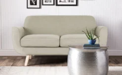 Canapé scandinave 2 places Danube Tissu Beige