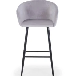 Chaise de bar Bobby Velours Argent