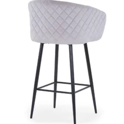 Chaise de bar Bobby Velours Argent