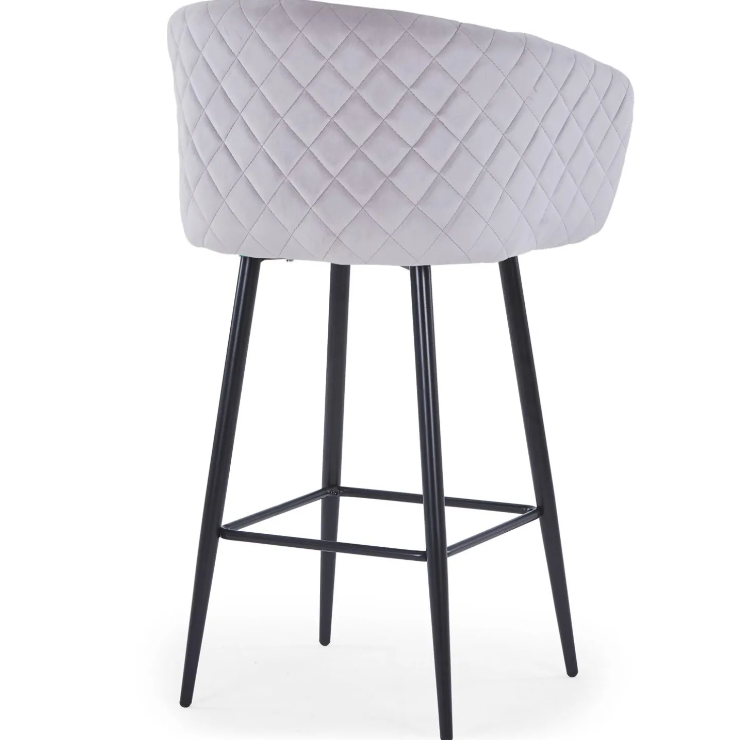 Chaise de bar Bobby Velours Argent