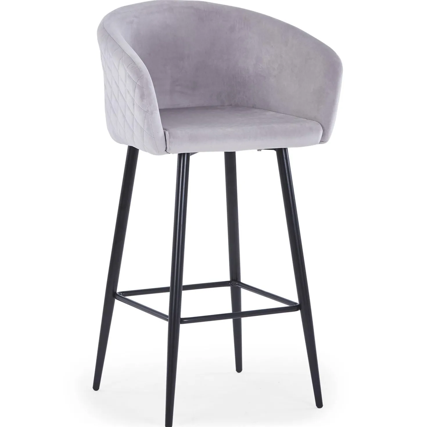 Chaise de bar Bobby Velours Argent