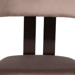 Chaise de salle à manger design Ceriz Bois foncé et Velours Marron