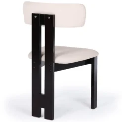 Chaise de salle à manger design Ceriz Bois foncé et Velours Beige