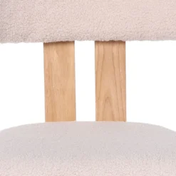 Chaise de salle à manger design Ceriz Bois clair et Tissu bouclette Beige
