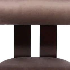 Chaise de salle à manger style intemporel Tuboli Bois foncé et Velours Marron