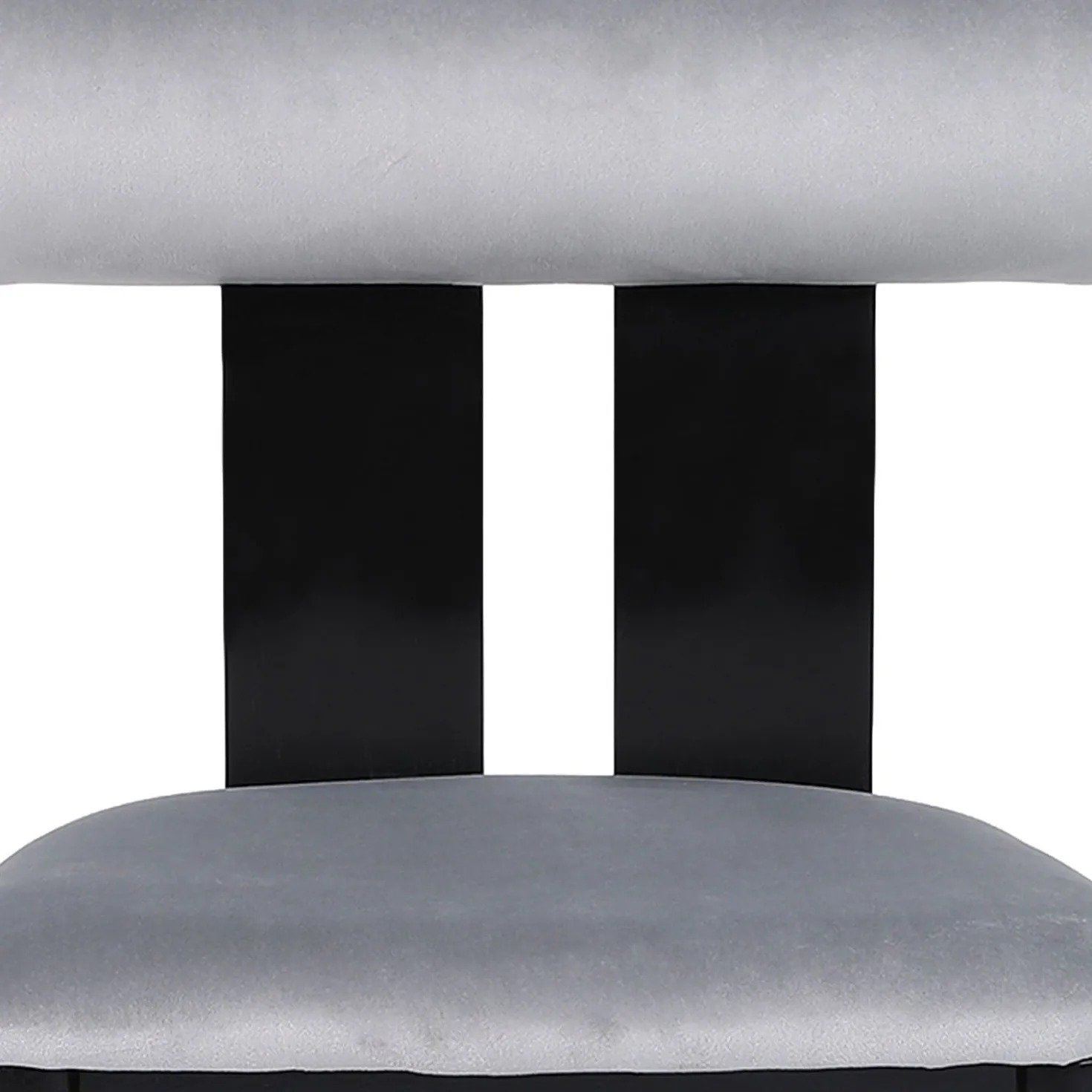 Chaise de salle à manger style intemporel Tuboli Bois Noir et Velours Gris