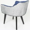 Chaise / Fauteuil Gybson Sequins Tissu Bleu et Sequins réversibles Bleu & Argent