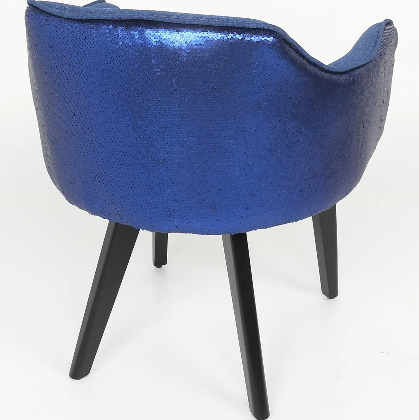 Chaise / Fauteuil Gybson Sequins Tissu Bleu et Sequins réversibles Bleu & Argent