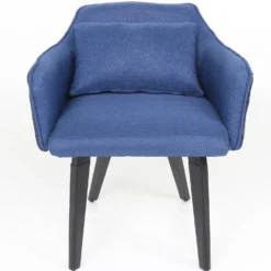 Chaise / Fauteuil Gybson Sequins Tissu Bleu et Sequins réversibles Bleu & Argent