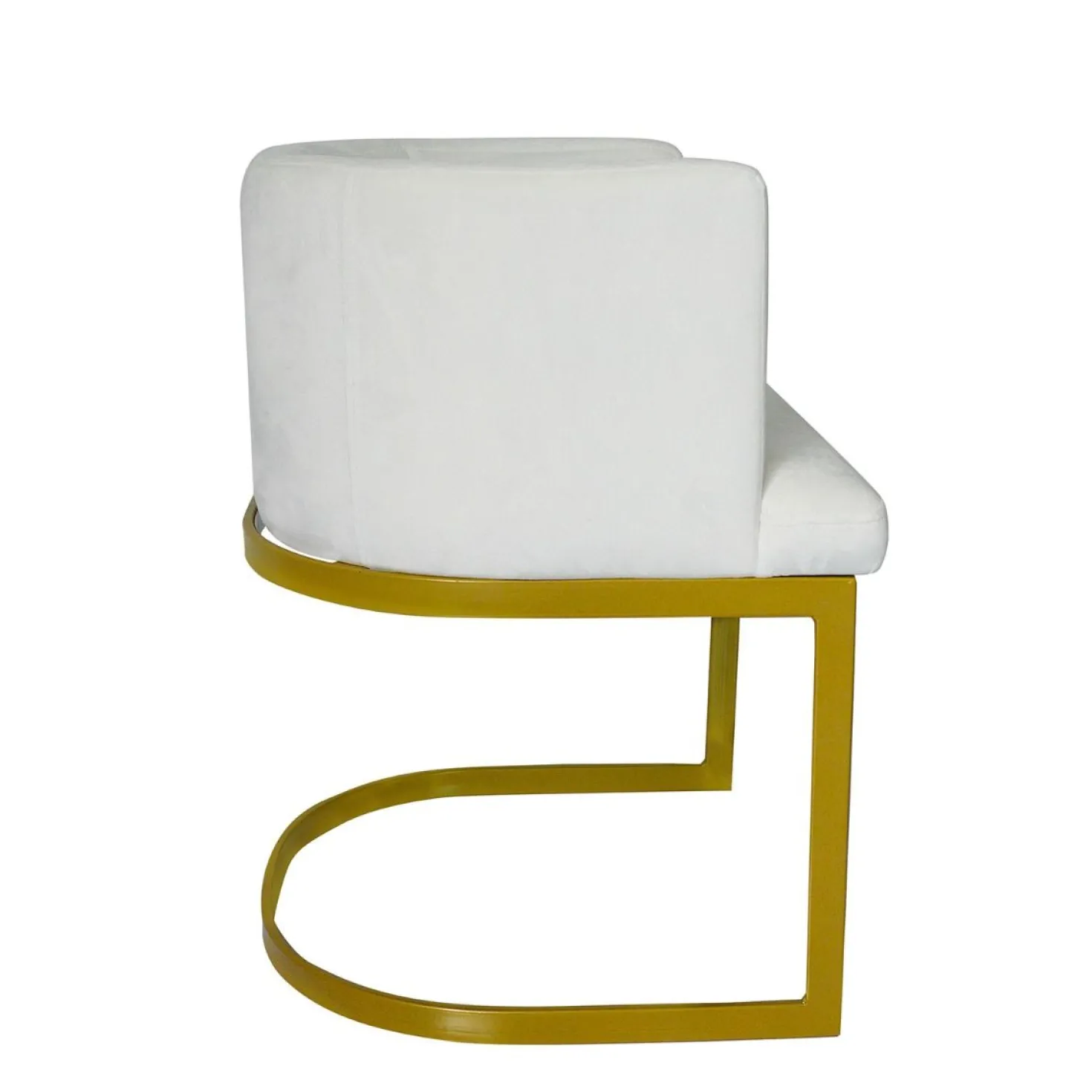Chaise / Fauteuil Noellie Velours Blanc pieds Or