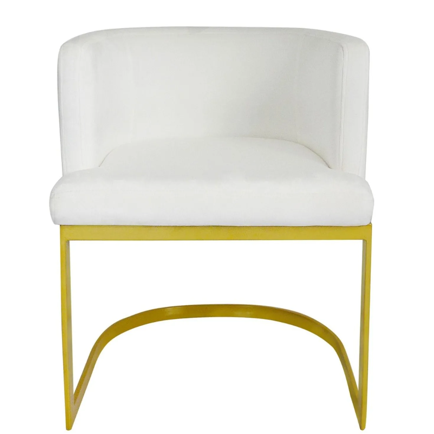Chaise / Fauteuil Noellie Velours Blanc pieds Or