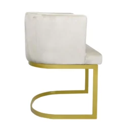 Chaise / Fauteuil Noellie Velours Taupe pieds Or