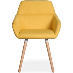 Chaise / Fauteuil scandinave Frida Tissu Jaune