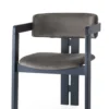 Chaise style vintage moderne Vladmir Velours Anthracite et Bois massif Noir