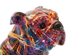 Chien Bulldog décoratif style Pop multicolore