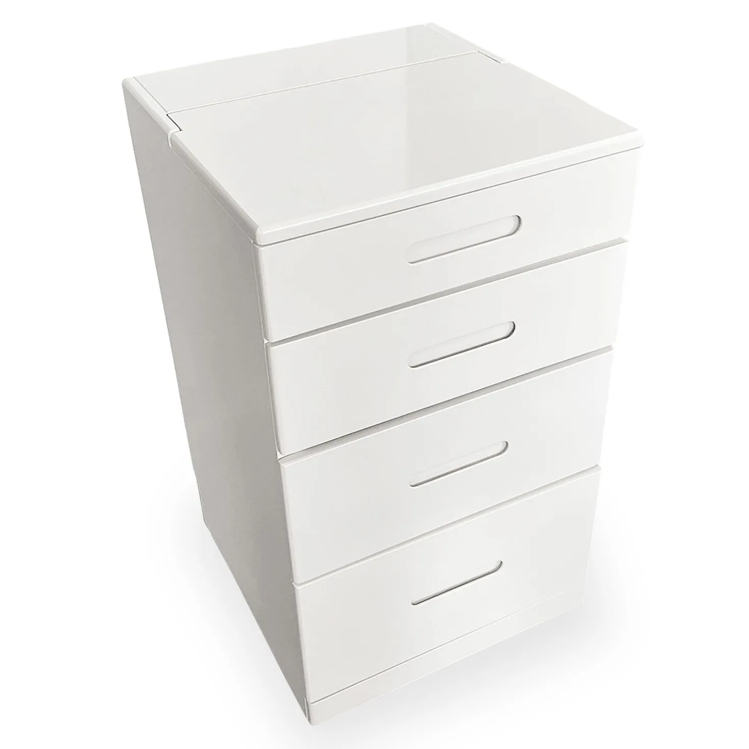 Coiffeuse compacte 48cm avec miroir LED, tiroir et pouf intégré Germina Blanc