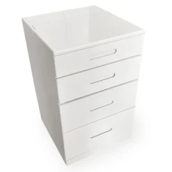 Coiffeuse compacte 60cm avec miroir LED, tiroir et pouf intégré Germina XL Blanc