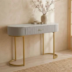 Coiffeuse Paloma 1 tiroir Velours Taupe