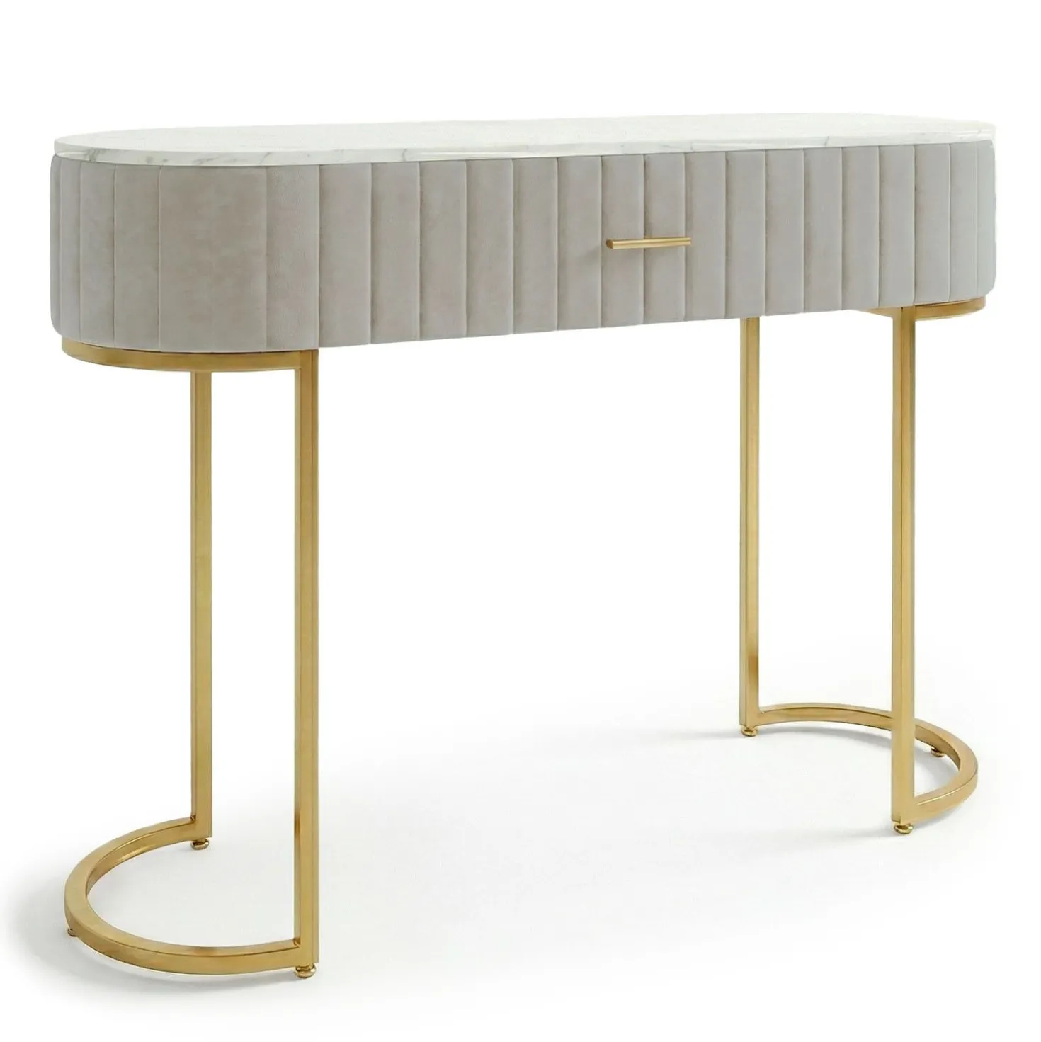 Coiffeuse Paloma 1 tiroir Velours Taupe