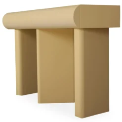 Console design 2 tiroirs L120cm avec pieds obliques Mezade Beige
