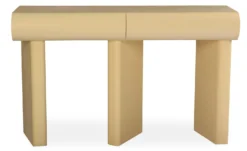 Console design 2 tiroirs L120cm avec pieds obliques Mezade Beige