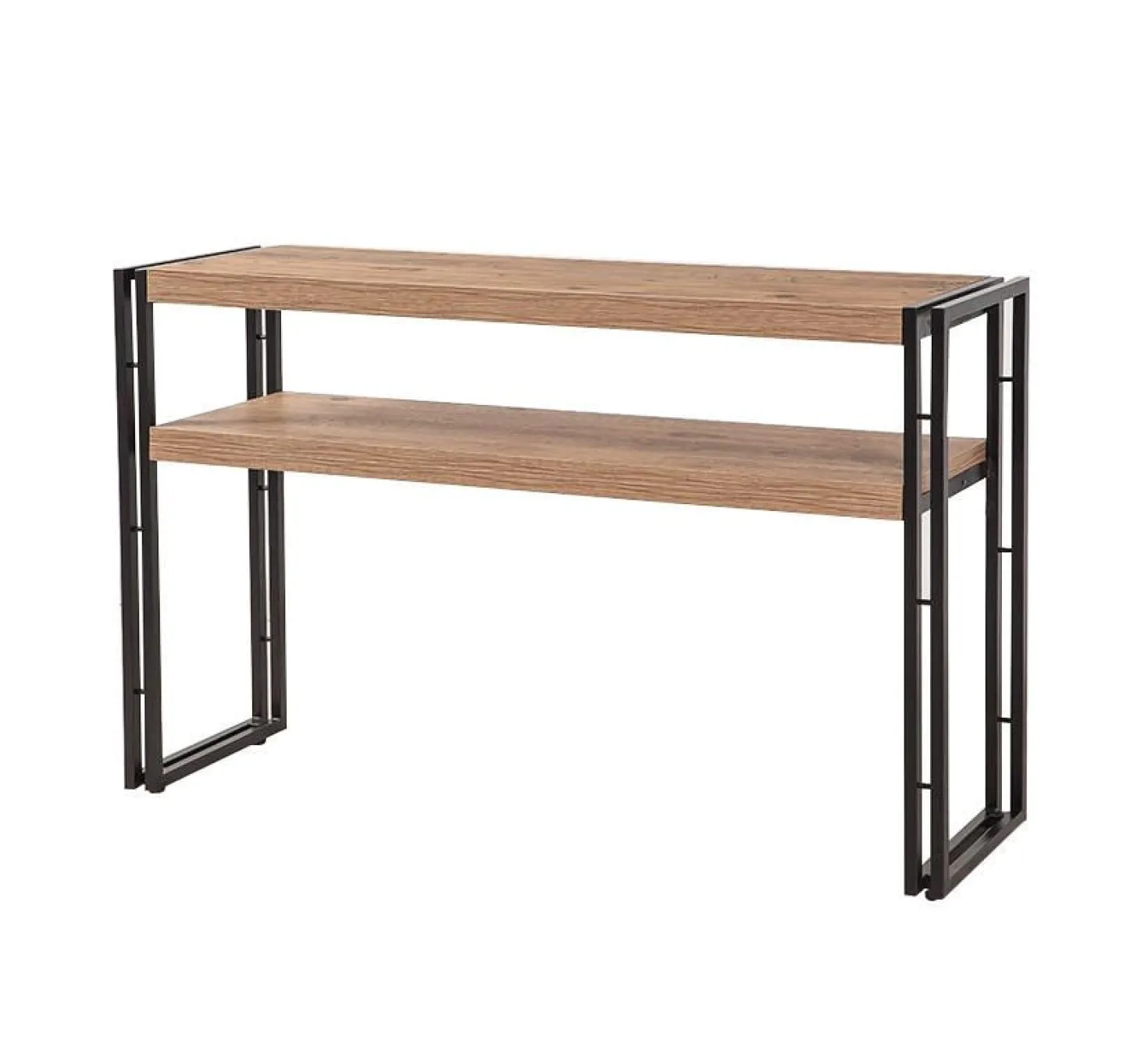 Console style industriel Senlid L140cm Métal Noir et Bios clair