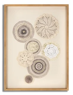 Décoration murale Circlly en bois motifs géométriques tons chauds