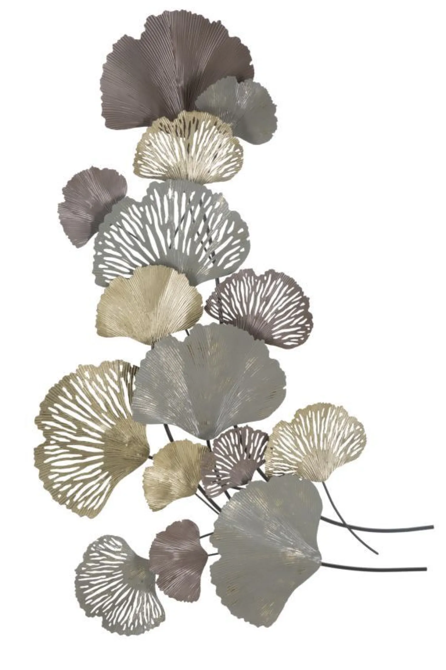 Décoration murale 3D en métal feuilles multicolores